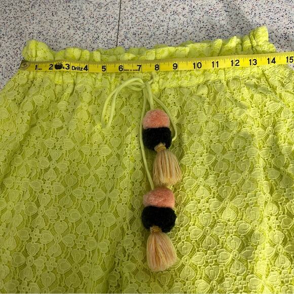 Anthropologie Ollari Lacy Wide Leg Tassel Pants Trousers Lime Green Women’s S - Picture 10 of 12